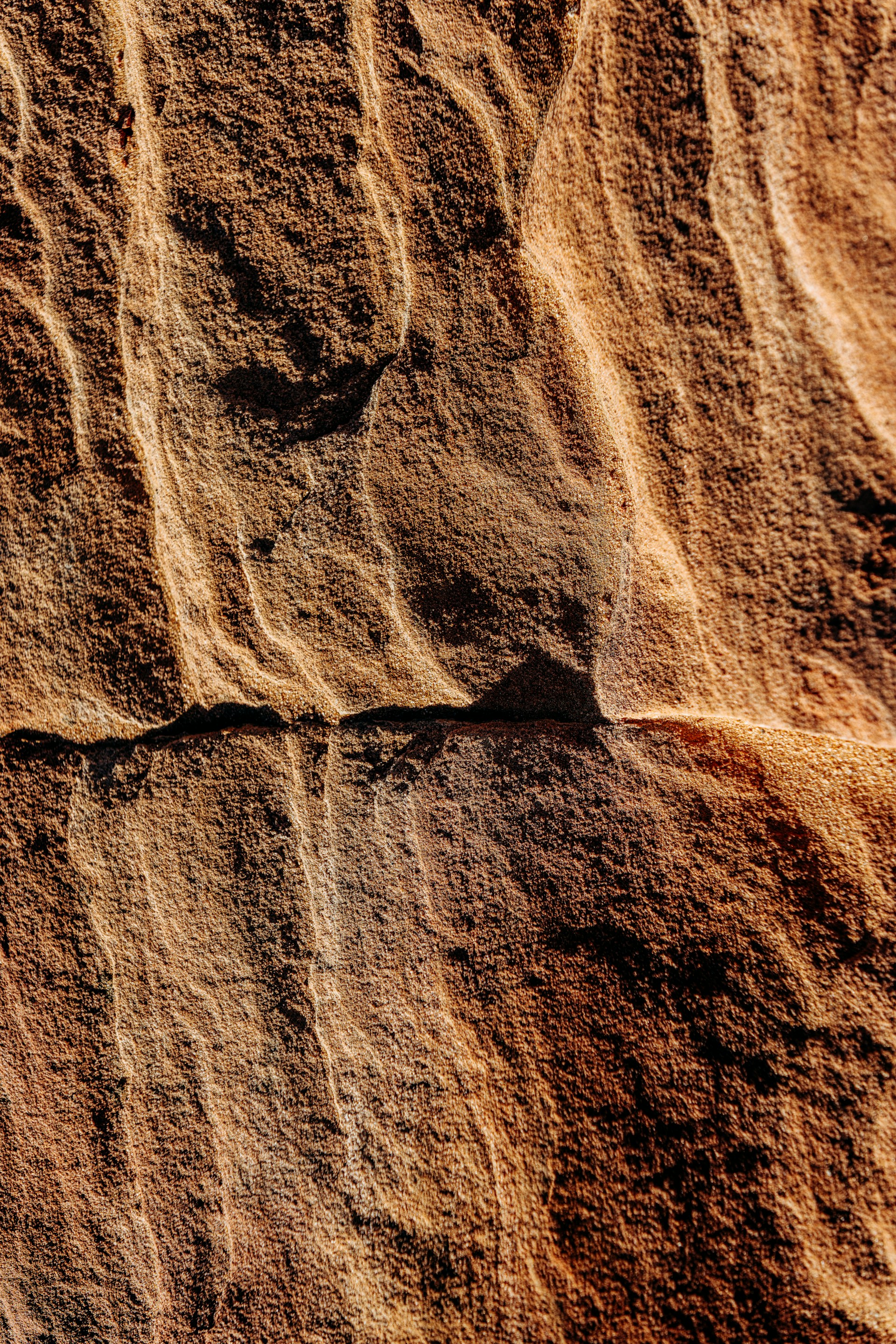 Layered sandstone rock formation in warm light — visual metaphor for layered tissue planes.